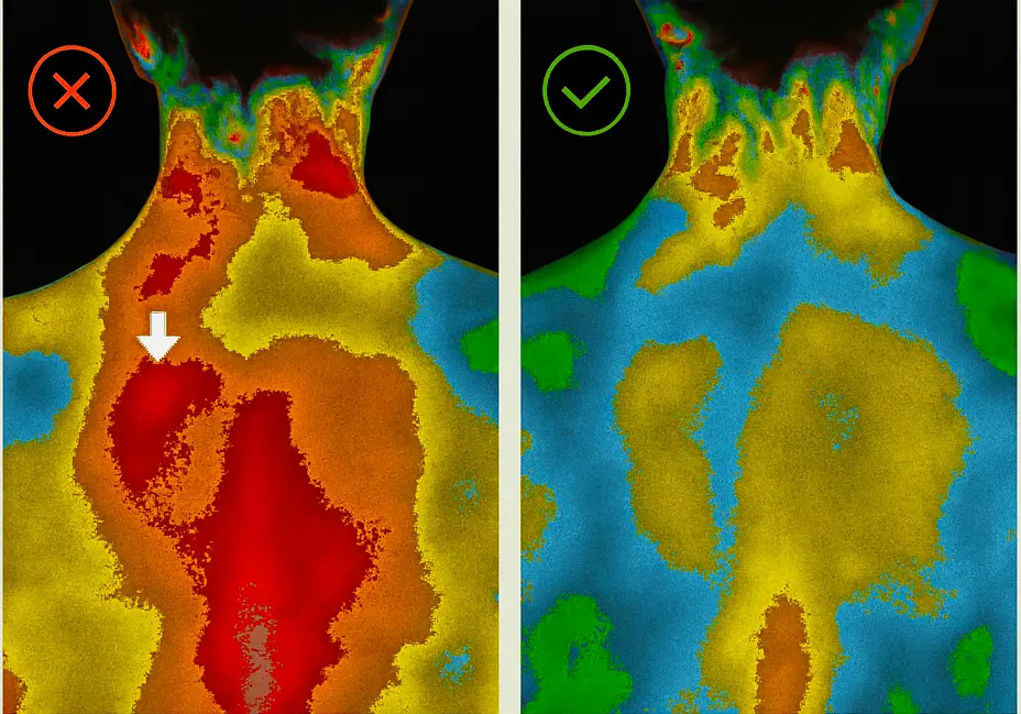 Thermal imaging before and after